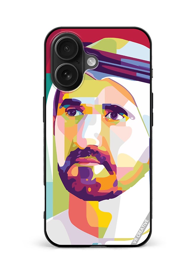 VR CREATIVE Protective Case Cover For Apple iPhone 16 Sheikh Mohammed Bin Rashid Al Maktoum Design Multicolour