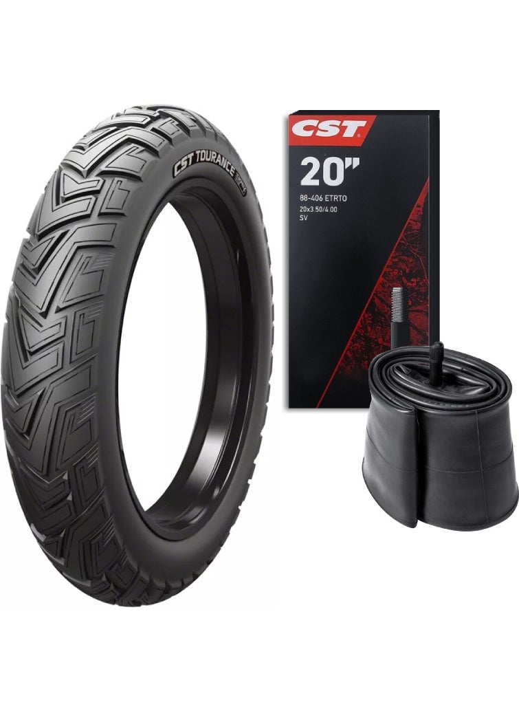 CST 20X4.00 Tourance Mix Defender Fat Bike Bicycle Tire Set  - Image 1