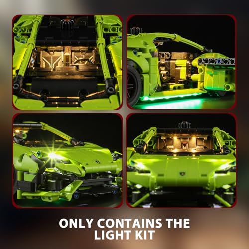 BRIKSMAX Led Lighting Kit for Lamborghini Huracn Tecnica - Compatible with Lego Technic Car Building Set - Image 5