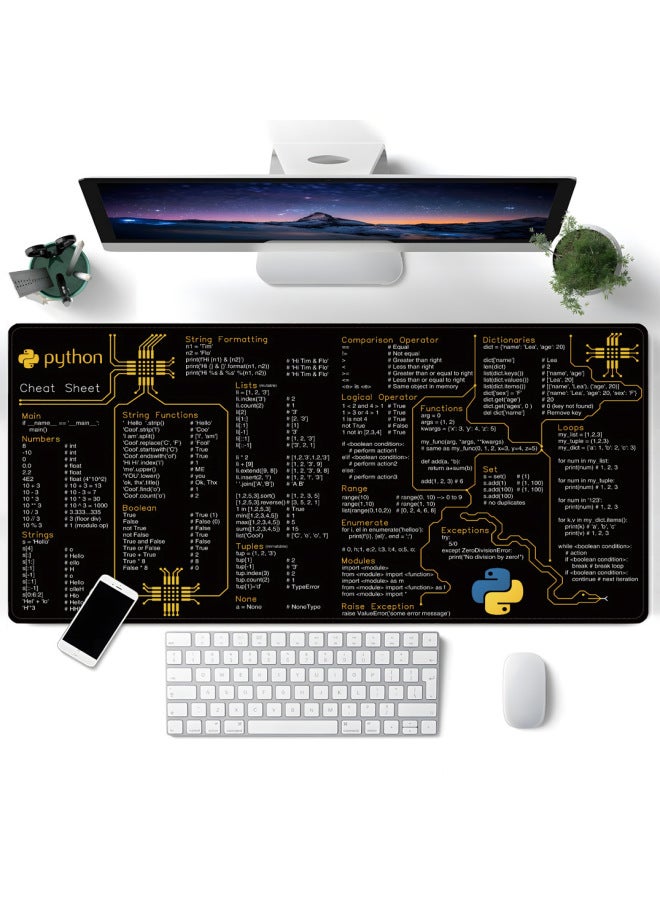 Excel English Shortcut Key Mouse Pad Customized Computer Office Special Same Style European And American Non-slip Table Pad-Color:300*800*2mm-Pattern:Product C Python  - Image 1