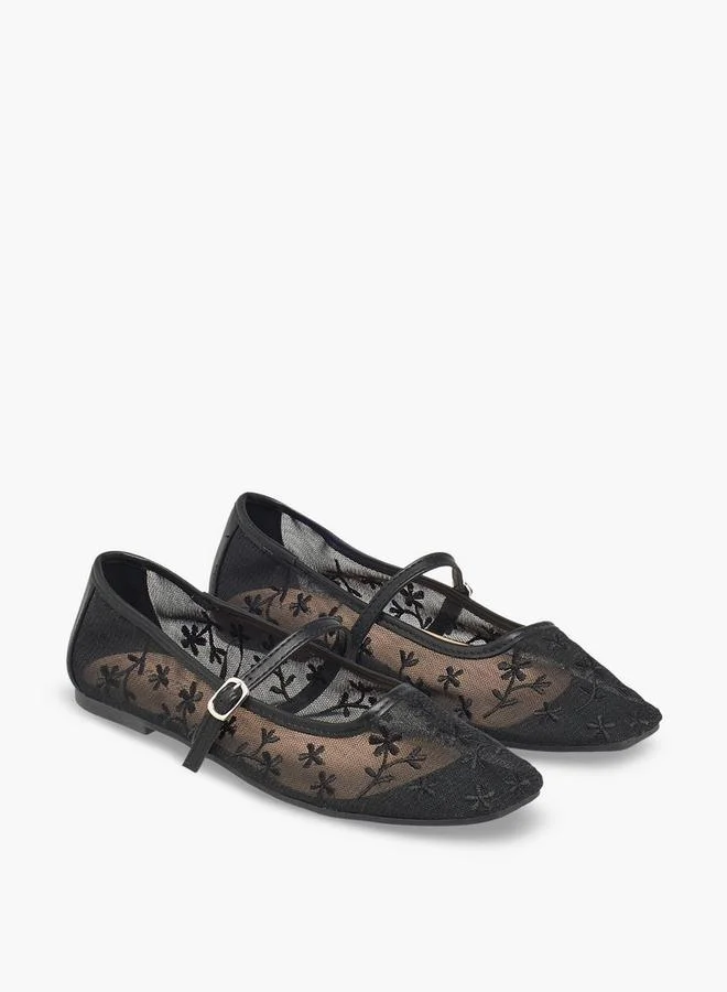 سيليست Women Floral Embroidered Mary Jane Shoes