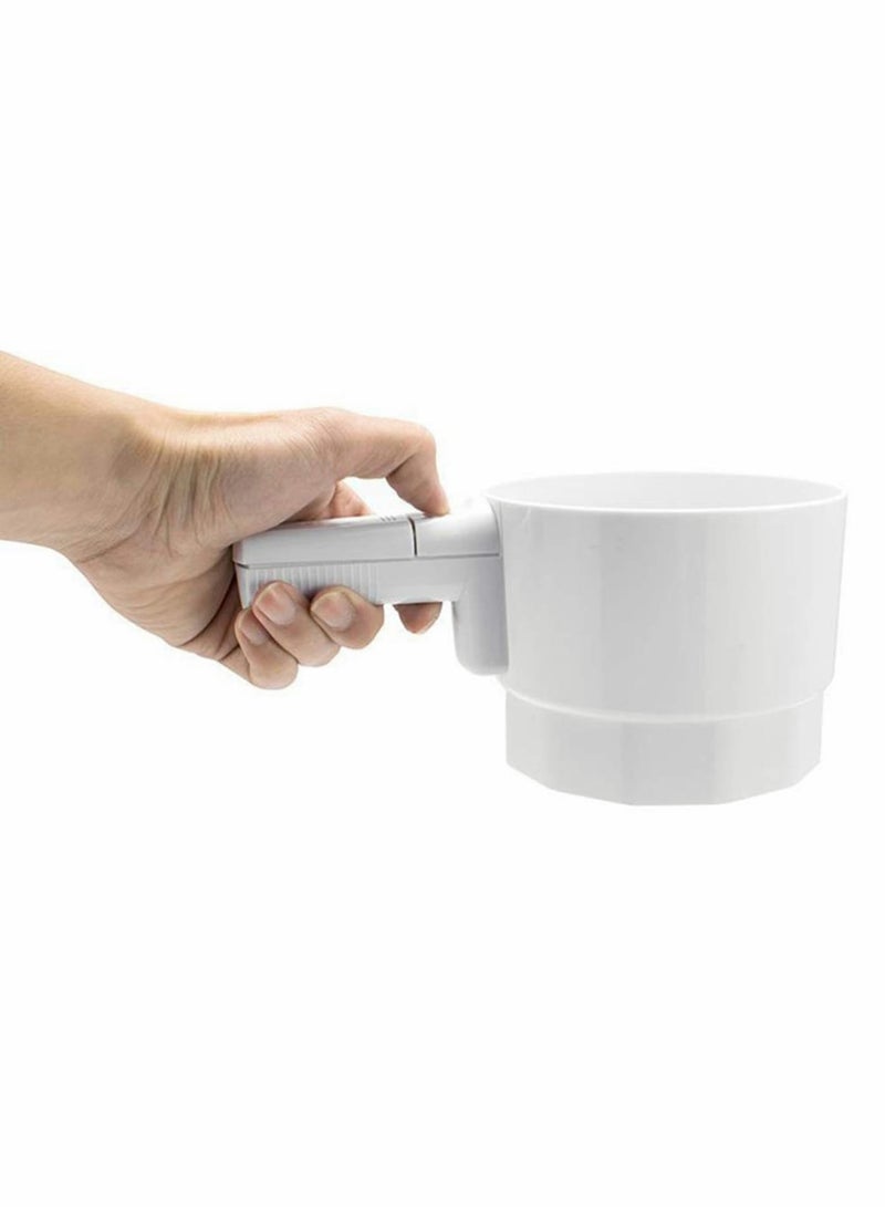 Zikra Electric Handheld Flour Sieve Strainer, Stainless Steel Electric Operated Flour Sifter Baking Sifter Sieve Cup for Home Baking, White - Image 1