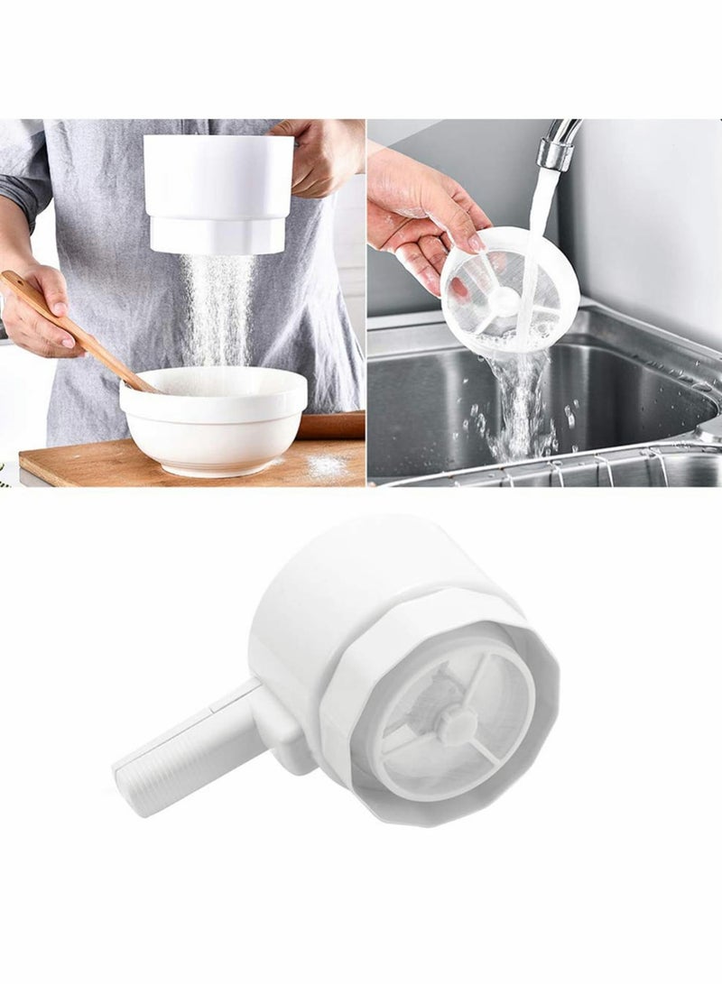 Zikra Electric Handheld Flour Sieve Strainer, Stainless Steel Electric Operated Flour Sifter Baking Sifter Sieve Cup for Home Baking, White - Image 5