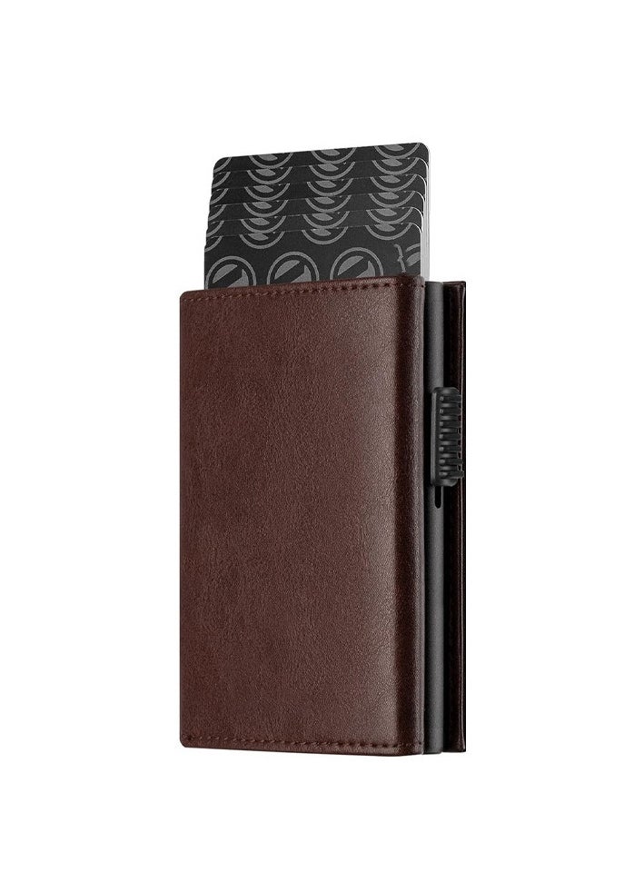 Credit Card Holder Pop Up Card Wallet, RFID Blocking Anti Theft,  with Banknote Compartment, ID Window, Coin Pocket and Magnetic Closure