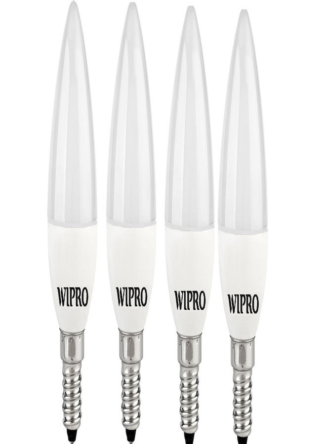 Wipro Garnet 5 W E14 Base Clear Candle LED Culb | Warm White (2700K) | Pack of 4 | Clear Optics for Sparkling Effect | LED Filament Bulb for Home, Office, chandellior, Decorative lamp Shade - Image 1