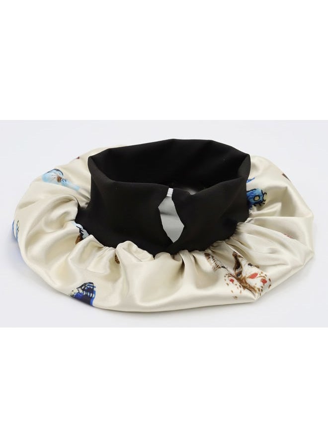 SENGTERM Kids Satin Bonnet Double Layer Wide Elastic Band Sleep Cap Hair Bonnet Silky Night Cap for Girls Toddler Child - Image 3