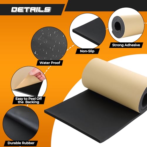 NATGAI Sponge Neoprene with Adhesive Foam Rubber Sheet 1/2” Thick X 12” Wide X 54” Long, Cut to Multiple Dimensions and Lengths - DIY, Gaskets, Cosplay, Costume, Crafts - Image 3