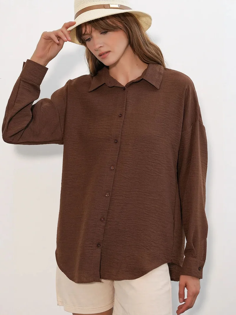 Big Dart BDART Embroidered Long Sleeve Shirt with Button Closure