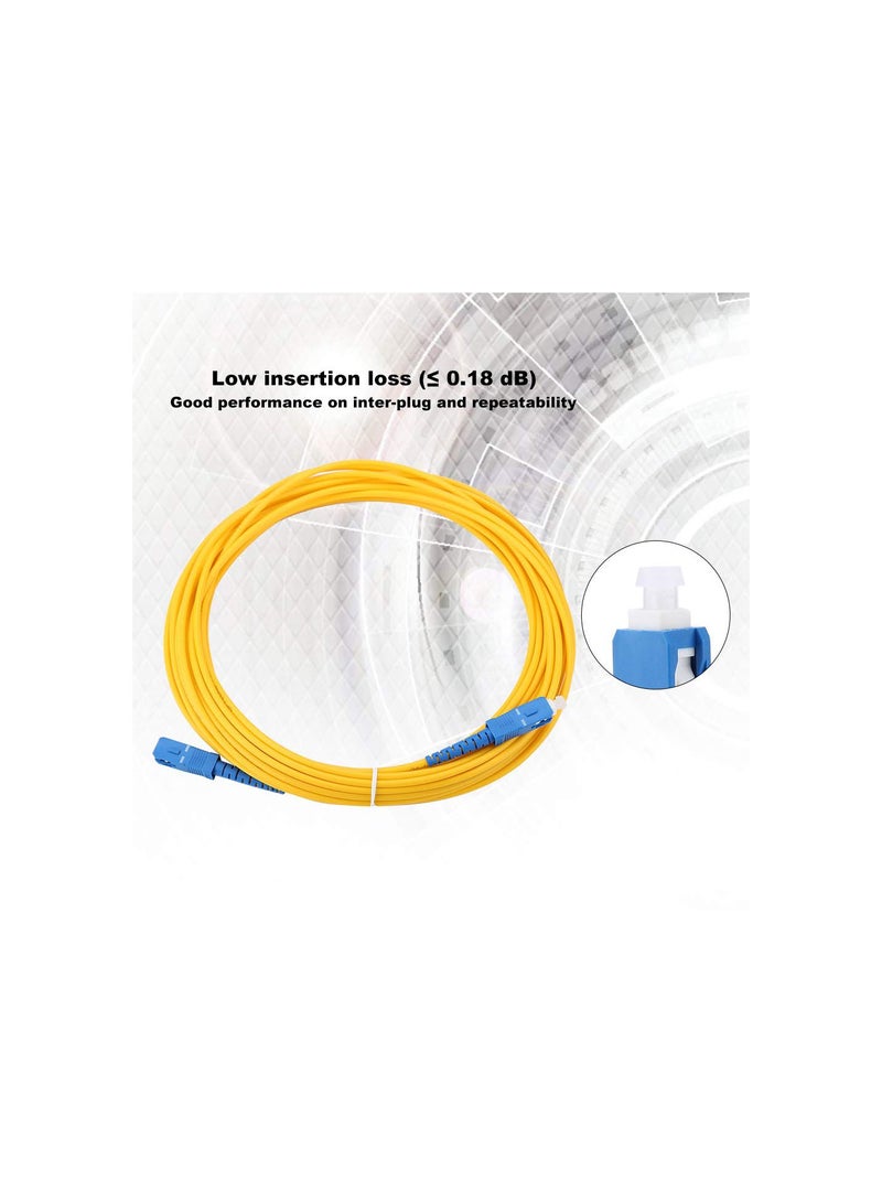 GGOOT SC-SC Fiber Optic Cable, 10 Meter Fiber Jumper Connection Cable, Low Insertion Loss Fiber Cable 0.18 dB and Great Return Loss and Good Performance, -40-80 - Image 3
