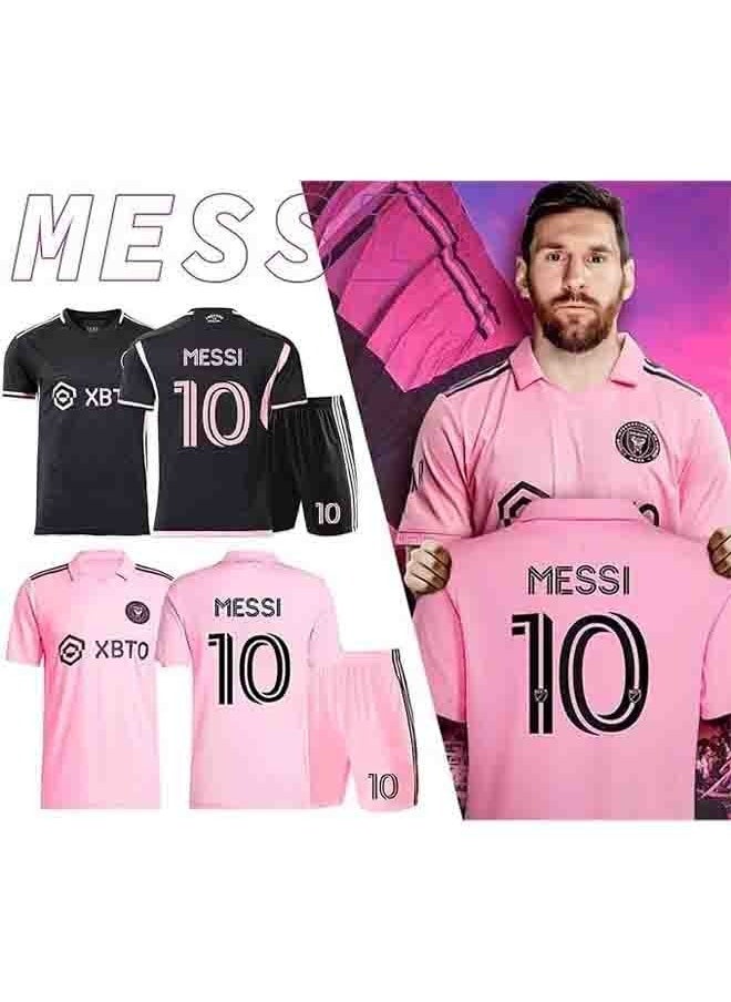 Generic Kids Football Jersey Kit, Messi Jersey Shirts, Boys' Football Jersey Kit, Football Wear, Youth Sports Gift Set For Kids Size 9-10 Pink  - Image 4