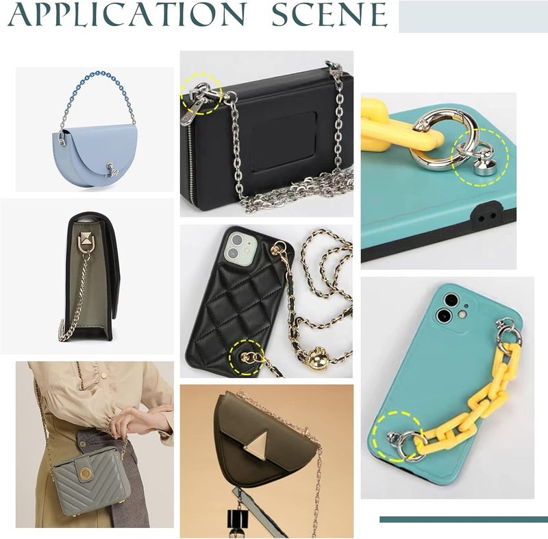 klarako 16 Sets Bag Strap Connector Buckles, 4 Colors Purse Suspension Clasp Round Metal Side Clip Buckle Handbag Chain Ring Clasp Hardware Fastener for DIY Leather Crafts Making, Hole: 0.22 Inch - Image 4