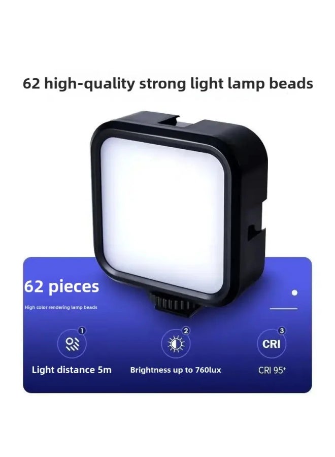 general Portable Pocket Lightweight Tofu Lamp Handheld Camera Flashlight For Photography Live Broadcast Fill Light China Mainland Origin-Specifications:【white Light Standard Model】 Fill Light + Hot Shoe + C  - Image 2