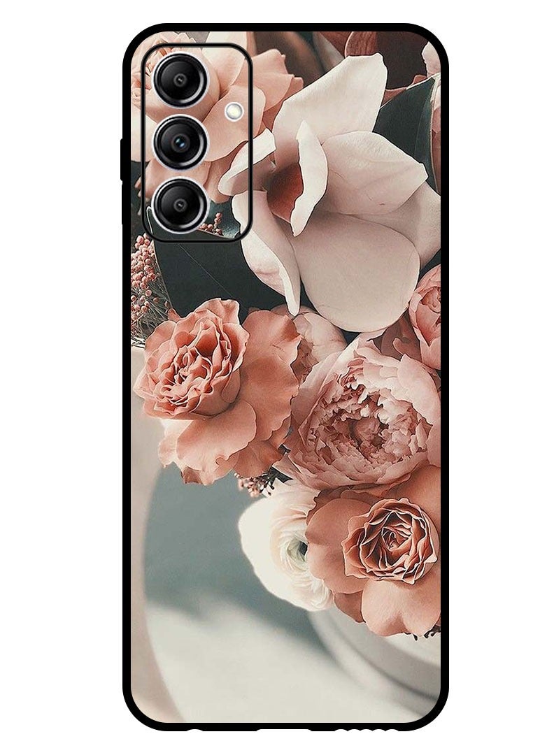 Theodor جراب واقٍ مضاد للخدش والصدمات لهاتف Samsung Galaxy A34 بلون الخوخ والورود - Image 1