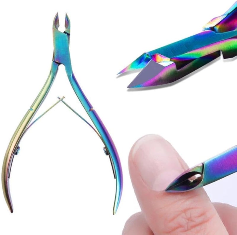 أداة تشذيب احترافية - أداة متينة من الفولاذ المقاوم للصدأ لإزالة الجلد الميت بسهولة، ضرورية للعناية بالأظافر، لا تتضمن أداة دفع الجلد الميت (قطعة واحدة)