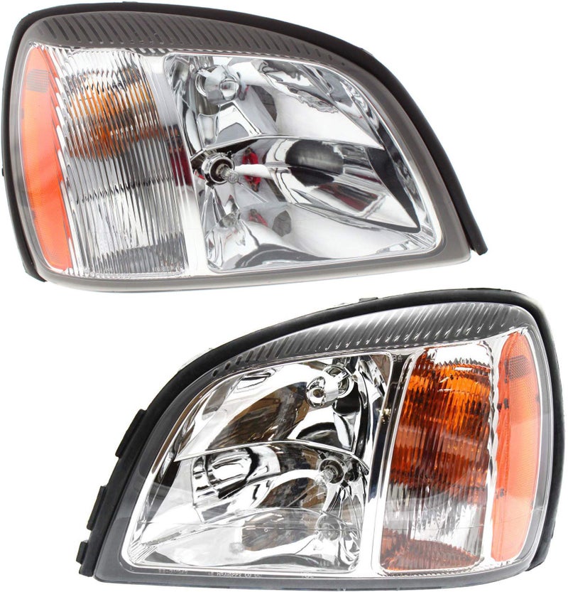 Garage-Pro Driver and Passenger Side Headlight for Cadillac DeVille 2004-2005 Halogen with Bulbs