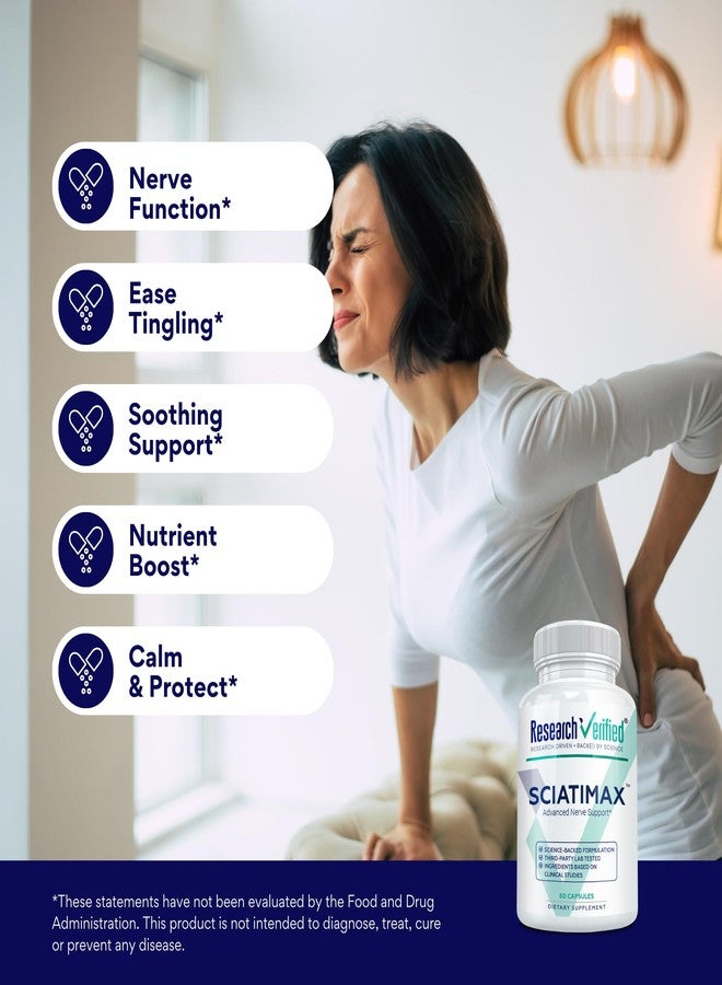 Research Verified Sciatimax - Sciatica & Nerve Support with B Vitamins, Magnesium, Corydalis, Boswellia & Alpha Lipoic Acid - 60 Vegan Capsules - Image 4