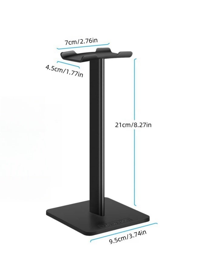 SHABILI Headphone Stand Headset Holder Earphone Stand with Aluminum Supporting Bar Flexible Headrest ABS Solid Base for All Headphones Size (Black) - Image 5