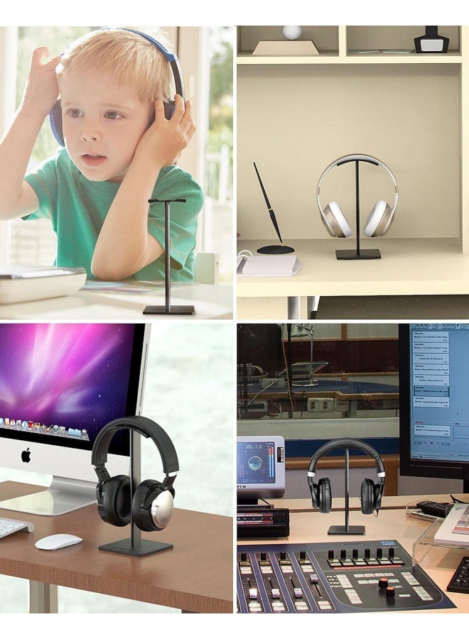 SHABILI Headphone Stand Headset Holder Earphone Stand with Aluminum Supporting Bar Flexible Headrest ABS Solid Base for All Headphones Size (Black) - Image 4