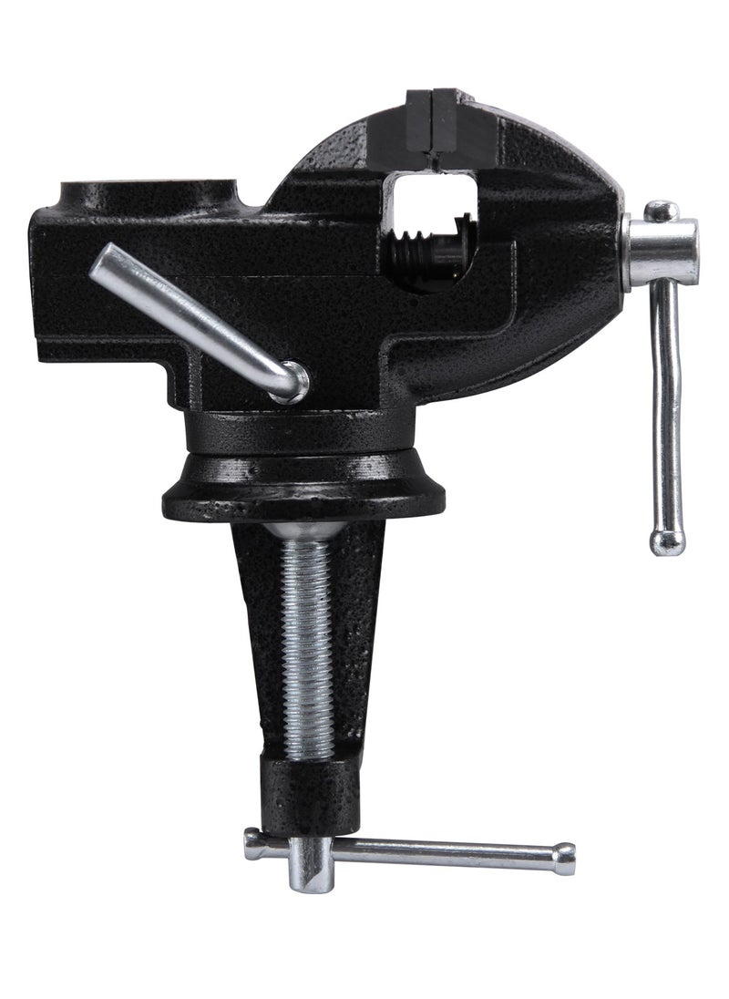 KSEIBI - Table Bench Vise – Heavy-Duty Cast Iron with 360° Swivel Base, Wide Jaw Opening, and Anvil Surface for Versatile Use - Image 1