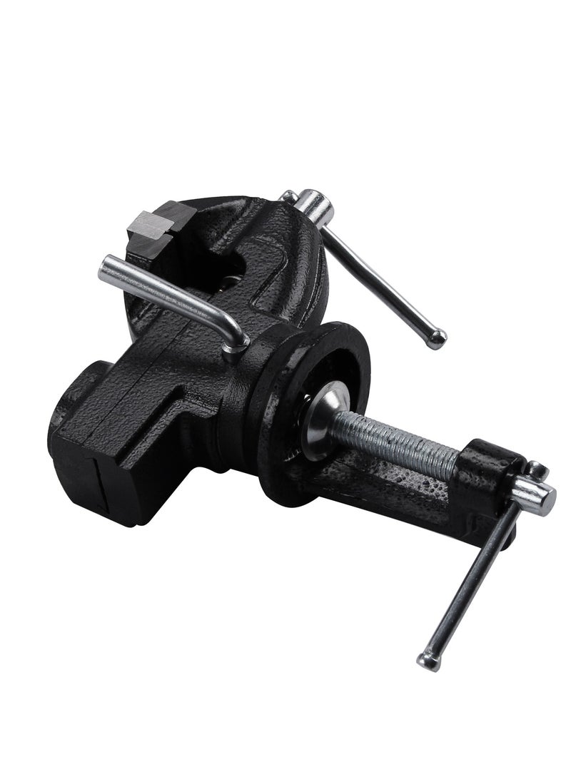 KSEIBI - Table Bench Vise – Heavy-Duty Cast Iron with 360° Swivel Base, Wide Jaw Opening, and Anvil Surface for Versatile Use - Image 1