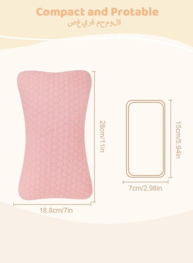 Small Pillows for Sleeping, Neck Pillow & Lumbar Support, Travel Pillow for Airplane, Car, Office & Home - Soft & Washable Mini Pillow for Side Sleepers, Pink-1pc