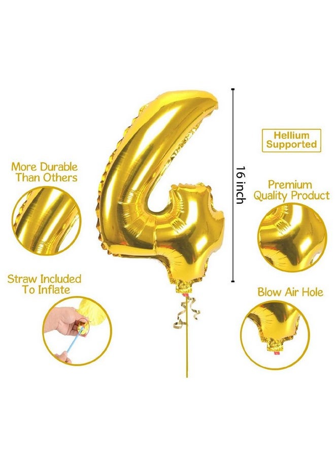 Balloonistics - Balloonistics Solid 16 Number Foil Balloon 17 Inch Balloon (Gold, Pack of 2) - Image 1