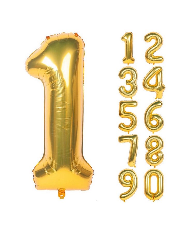 Balloonistics - Balloonistics Solid 16 Number Foil Balloon 17 Inch Balloon (Gold, Pack of 2) - Image 1
