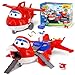 Super Wings Jetts Takeoff Tower 2in1 Airplane Toys Playset with 2 Jett Mini Figure TransformaRobots Toys for Preschool Kids Gifts for Boys and Girls Age 3 Educational Learning Toy - Image 2