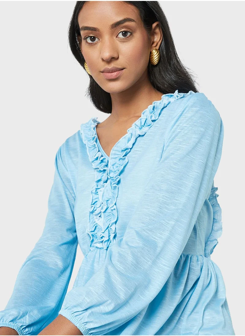 SIVVI for HANIYA Ruffle Detail Knitted Dress