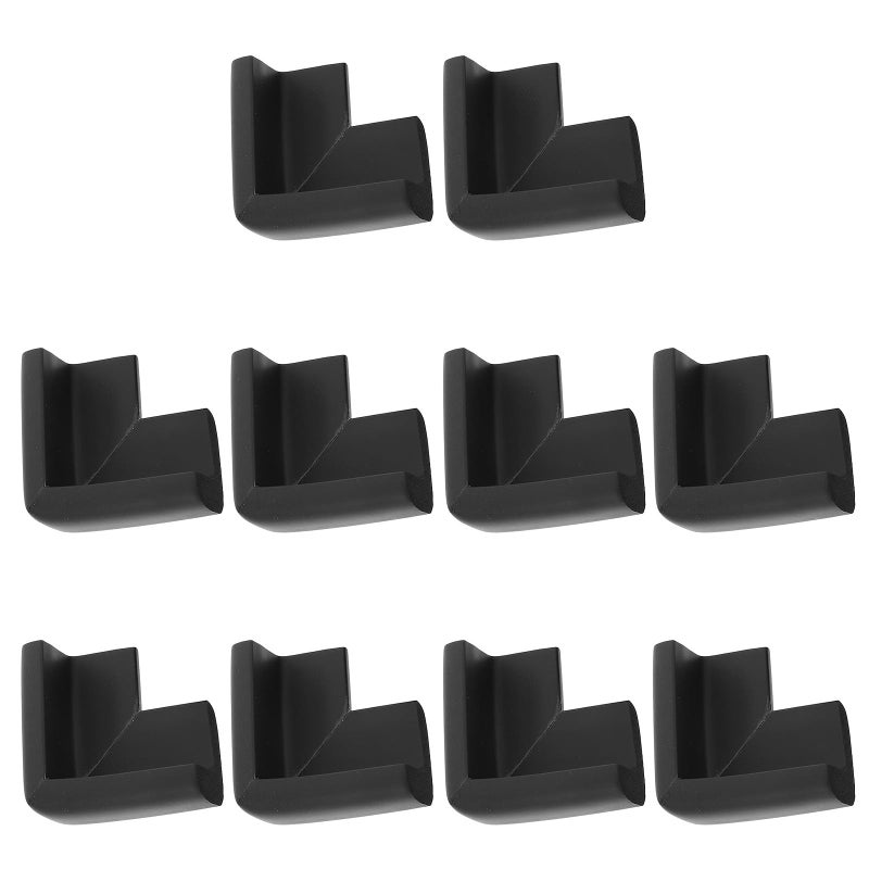 Black Furniture Corner Guards 10pcs Safety Edge Covers Soft Cushion Bumpers Childproof Table Protectors - Image 2