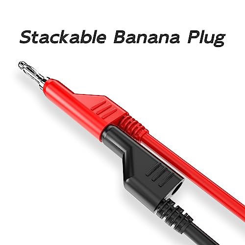 Goupchn 5PCS Stackable Banana to Banana Plug Test Leads Soft Electrical Test Cable Wire 3.3ft/1m for Multimeter 1000V 15A - Image 4