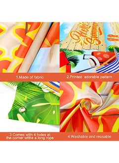 KATCHON Xtralarge Hello Summer Banner 72X44 | Summer Birthday Banner For Hawaiian Party Decorations | Summer Beach Party Decorations | Aloha Banner For Luau Party Decorations | Flamingo Party Decorations  - Image 5