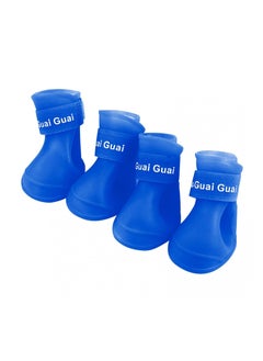 واي آند دي Dog Shoes - Protective Boot, Set of 4 Boots for Dogs Paws, Waterproof with Adjustable Straps Velcro and Anti Slip Sole Medium Large (Blue Size M)  - Image 1