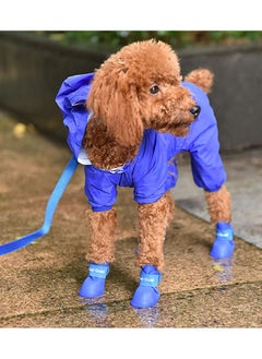 واي آند دي Dog Shoes - Protective Boot, Set of 4 Boots for Dogs Paws, Waterproof with Adjustable Straps Velcro and Anti Slip Sole Medium Large (Blue Size M)  - Image 4