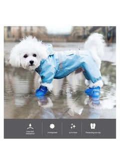 واي آند دي Dog Shoes - Protective Boot, Set of 4 Boots for Dogs Paws, Waterproof with Adjustable Straps Velcro and Anti Slip Sole Medium Large (Blue Size M)  - Image 2