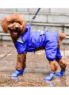 واي آند دي Dog Shoes - Protective Boot, Set of 4 Boots for Dogs Paws, Waterproof with Adjustable Straps Velcro and Anti Slip Sole Medium Large (Blue Size M)  - Image 5
