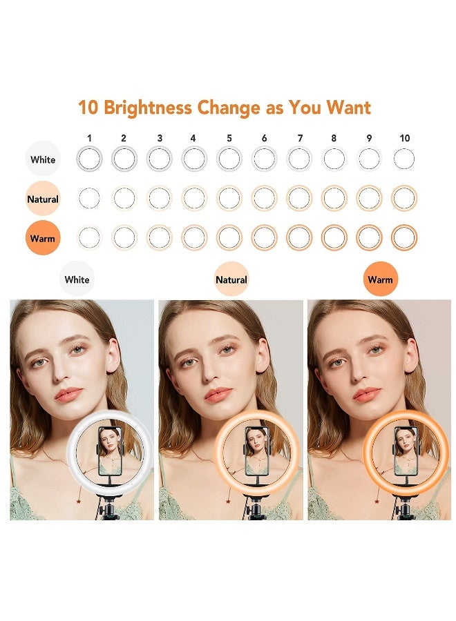 DUSALA Ring Light with Tripod And Phone Holder for Live Stream Makeup Upgraded Extendable Stand with Ring Light for Vlog Photography - Image 4