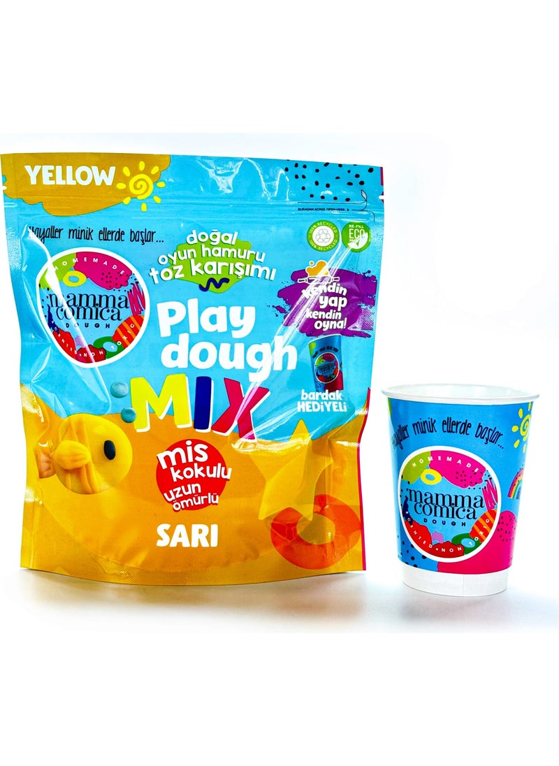 Mammacomica Dough - Do It Yourself Play It Yourself Natural Play Dough Powder Mix - YELLOW-800GR - Image 1