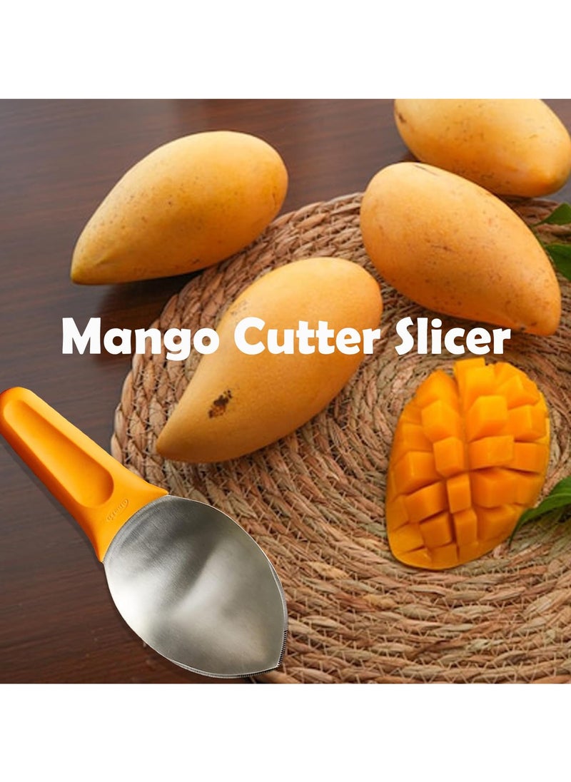 SYOSI - Mango Slicer, Mango Cutter Mango Splitter to Separate the pulp Watermelon Cutter Home Fruit Slicer with Non-Slip Handle for Split Mango/Watermelon/Avocado (Orange) - Image 1