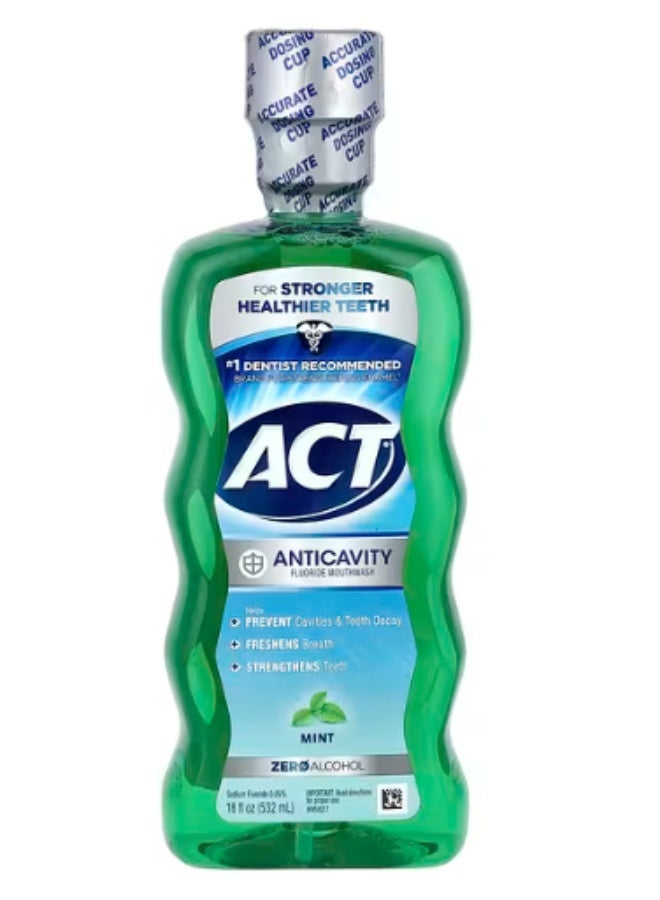 ACT, Anticavity Fluoride Mouthwash, Alcohol Free, Mint, 18 fl oz (532 ml)