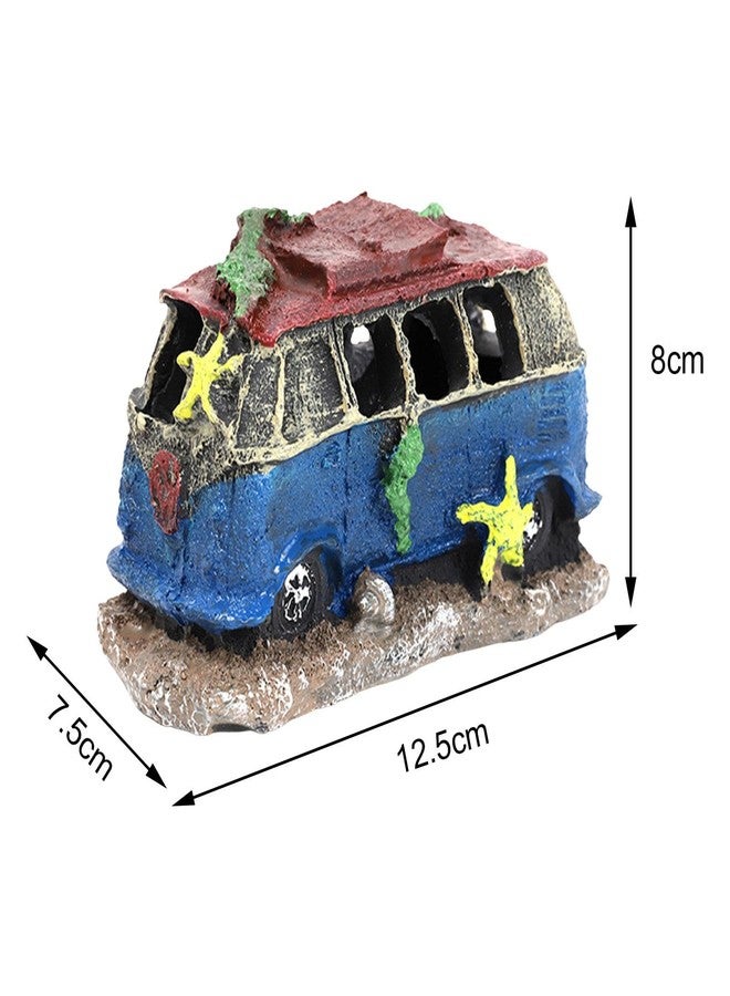 Leefasy Resin Car Wreck Aquarium Decoration Fish Tank Ornament House Scenery Statue Unique Aquarium Fish Hideout for Spawning Small Fish Crustaceans, C 12.5x7.5x8cm - Image 2