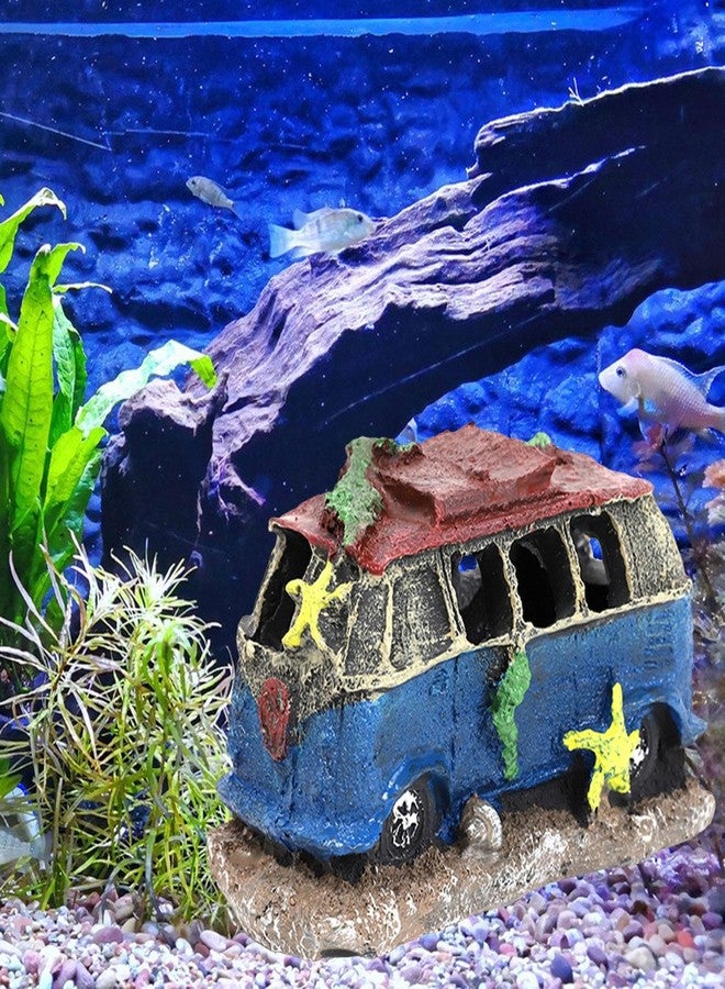 Leefasy Resin Car Wreck Aquarium Decoration Fish Tank Ornament House Scenery Statue Unique Aquarium Fish Hideout for Spawning Small Fish Crustaceans, C 12.5x7.5x8cm - Image 5