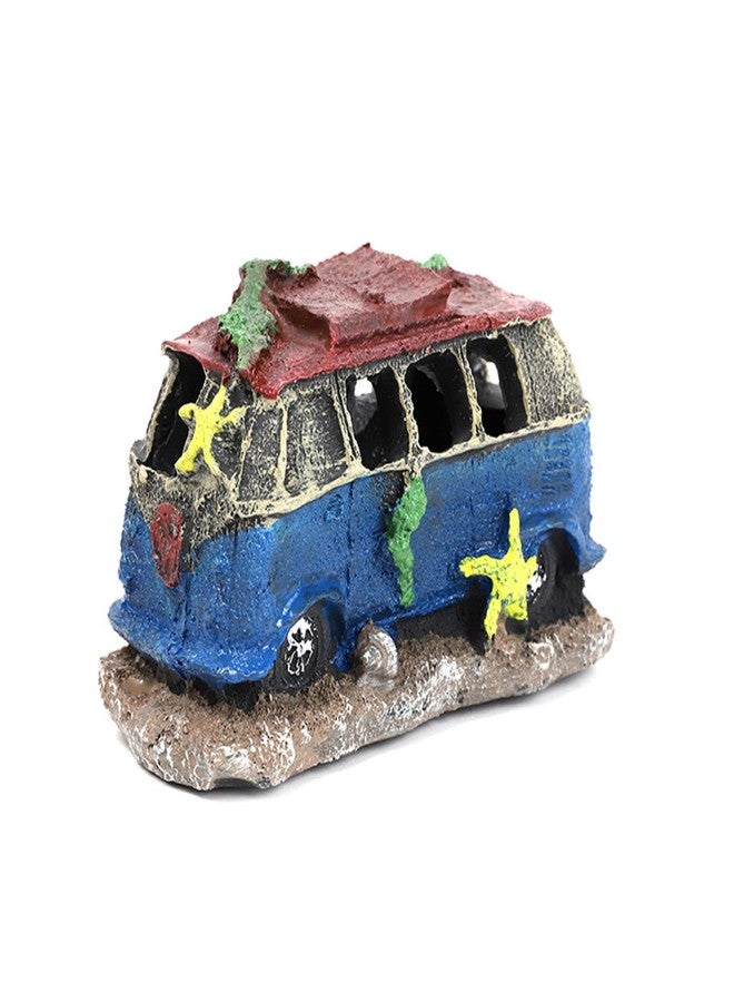 Leefasy Resin Car Wreck Aquarium Decoration Fish Tank Ornament House Scenery Statue Unique Aquarium Fish Hideout for Spawning Small Fish Crustaceans, C 12.5x7.5x8cm - Image 3