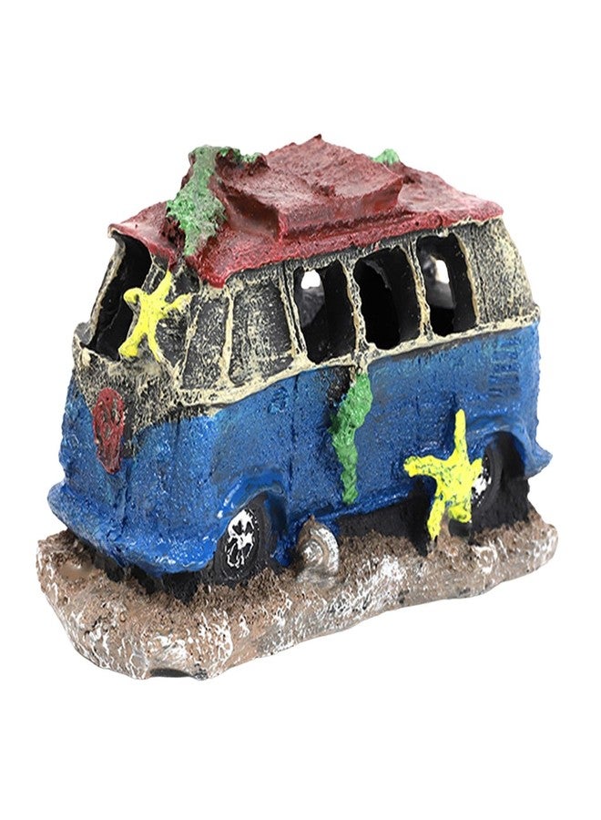 Leefasy Resin Car Wreck Aquarium Decoration Fish Tank Ornament House Scenery Statue Unique Aquarium Fish Hideout for Spawning Small Fish Crustaceans, C 12.5x7.5x8cm - Image 1