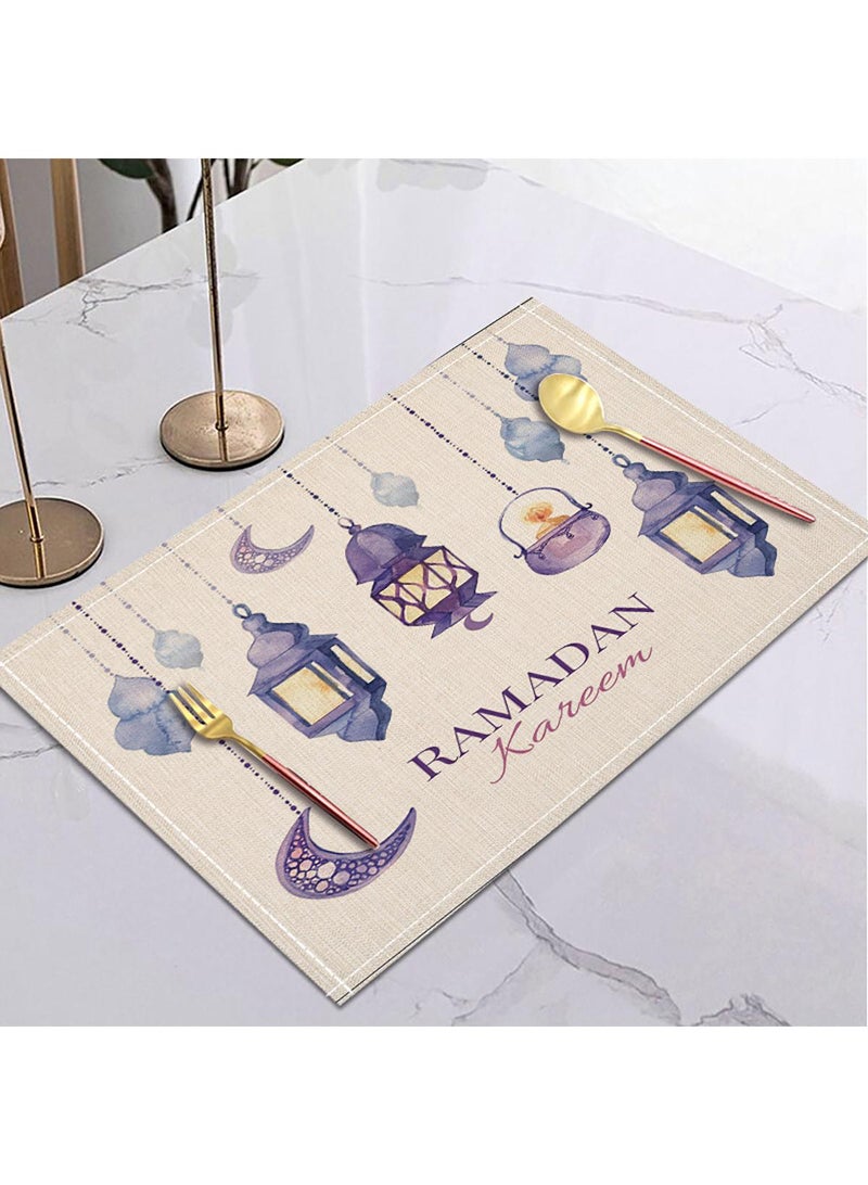 general Eid Mubarak Table Placemats Set Ramadan Kareem Table Decorations Ramadan Decor Sets For Dining Supply - Image 1