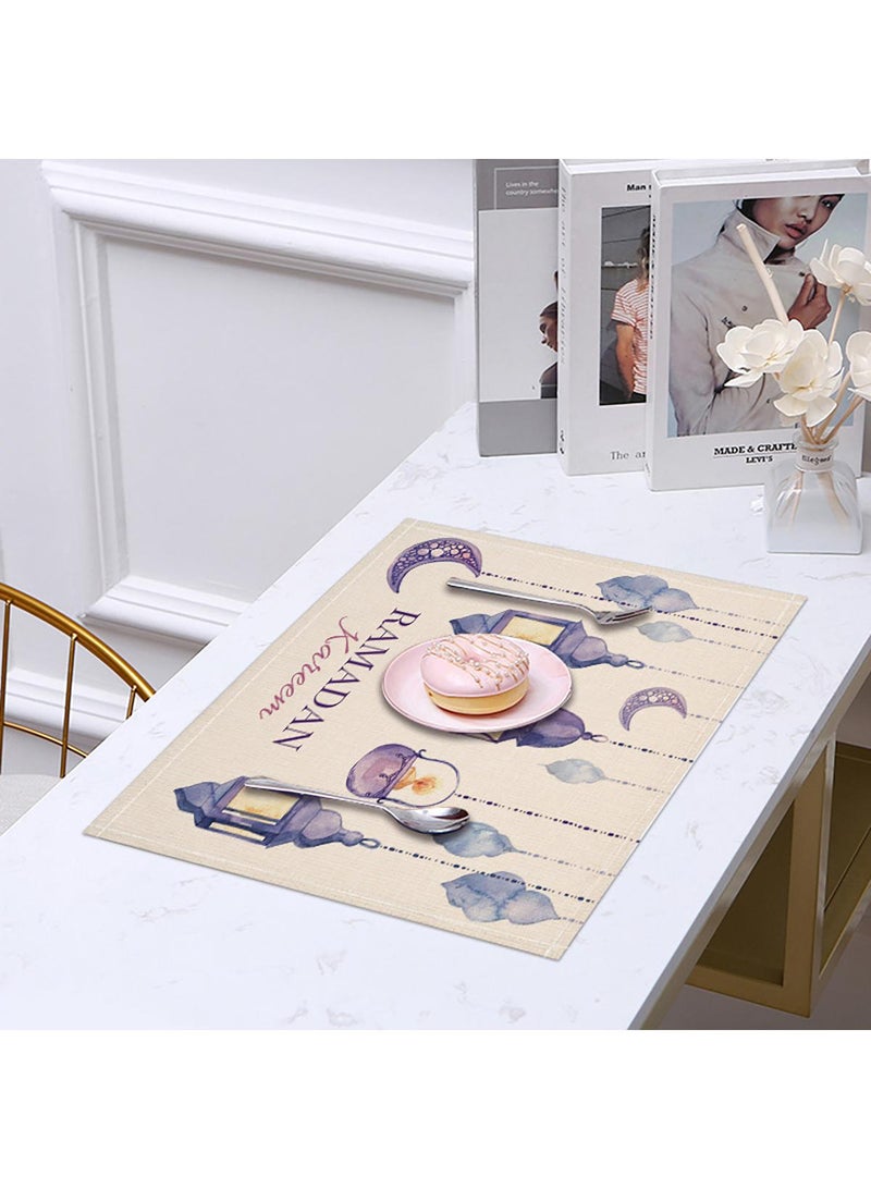 general Eid Mubarak Table Placemats Set Ramadan Kareem Table Decorations Ramadan Decor Sets For Dining Supply - Image 4