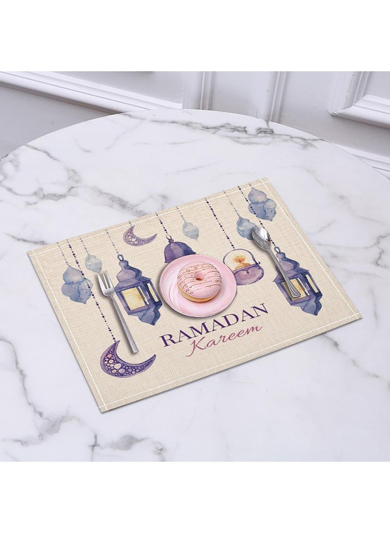 general Eid Mubarak Table Placemats Set Ramadan Kareem Table Decorations Ramadan Decor Sets For Dining Supply - Image 2