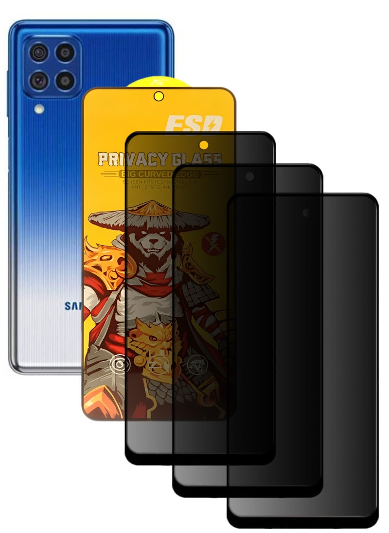 ESD 3 Pieces Tempered Dustproof Privacy Glass Screen Protector Compatible For Samsung Galaxy F62 - Image 1