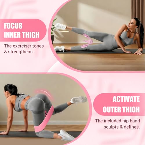 JHMFDDSB Thigh Trainer for Women, 360° Pelvic Floor Exercise Device with Resistance Band, 15-75LB Adjustable Resistance Thigh Workout Equipment for Inner Thigh Toner, Kegel Exercise, Pelvic Floor Muscle Repair - Image 3