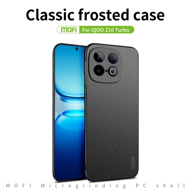 موفي جراب هاتف شامل فائق النحافة لهاتف Vivo Iqoo Z10 Turbo Fandun Series Frosted Pc (رمادي) - Image 3